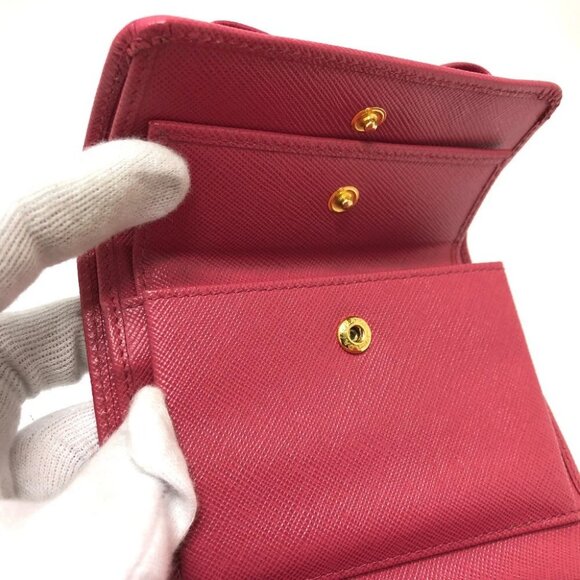 PRADA 1MH840 logo ribbon Wallet Compact Wallet Trifold wallet - Picture 3 of 14